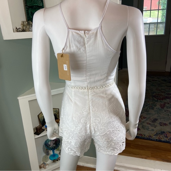 New nwt Sabo Skirt White Lace Romper embroidered XSmall xs - Picture 8 of 12